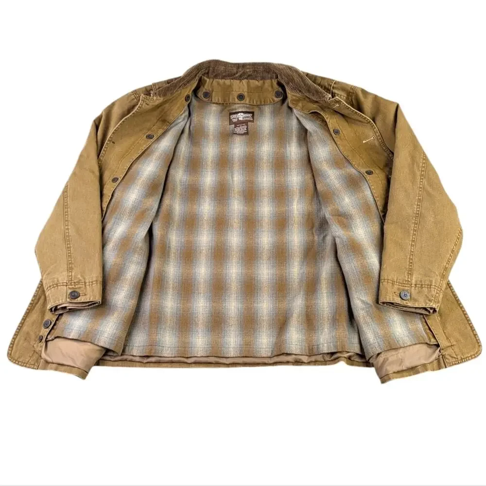Levi’s Canvas Barn Coat Chore Jacket Flannel Lined Corduroy Collar Men’s L  F319